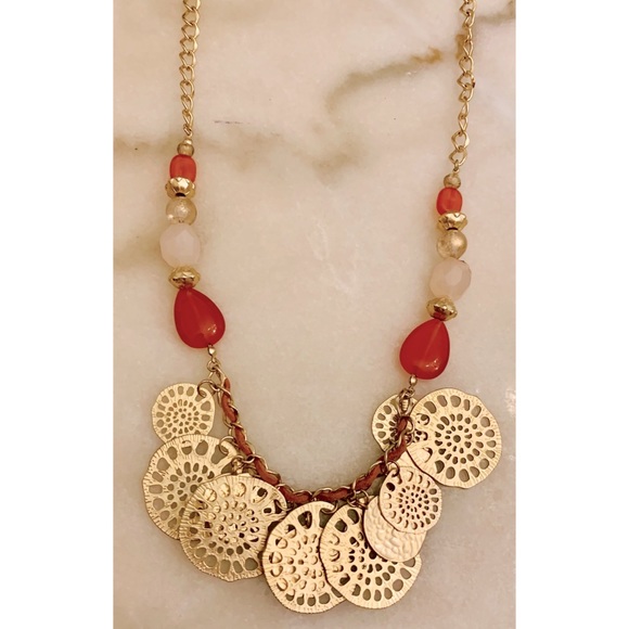 Lilly Pulitzer Gold Coral Beaded Necklace